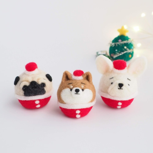 即納】まゆ柴犬サンタ・トナカイ・ツリーのクリスマス3点セット