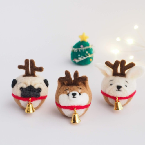 ☆rara しば犬 豆柴 サンタ クリスマス 羊毛フェルト クリスマス飾り ☆rara しば犬 豆柴 サンタ クリスマス 羊毛フェルト クリスマス飾り