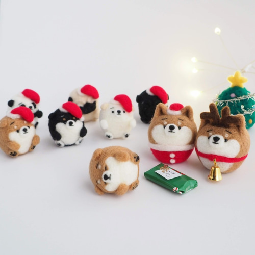 即納】まゆ柴犬サンタ・トナカイ・ツリーのクリスマス3点セット