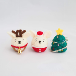 【受注製作】クリスマスシリーズ単品(ツリー、サンタ、トナカイ)　羊毛フェルト 4枚目の画像