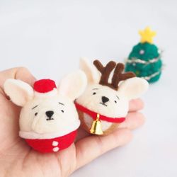 【受注製作】クリスマスシリーズ単品(ツリー、サンタ、トナカイ)　羊毛フェルト 7枚目の画像