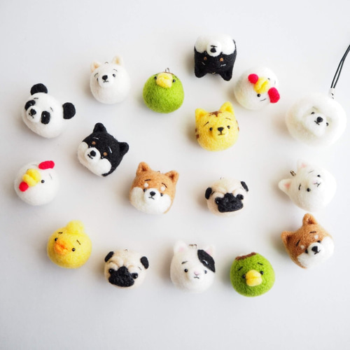 受注製作】まゆトイプードル 携帯クリーナーストラップ 羊毛フェルト