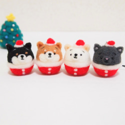 [定做] Mayu Shiba Inu / Cat Mini Santa Strap (單品) 羊毛氈 第5張的照片