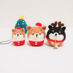 [定做] Mayu Shiba Inu / Cat Mini Santa Strap (單品) 羊毛氈 第6張的照片