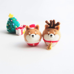 [定做] Mayu Shiba Inu / Cat Mini Santa Strap (單品) 羊毛氈 第8張的照片