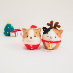 [定做] Mayu Shiba Inu / Cat Mini Santa Strap (單品) 羊毛氈 第9張的照片