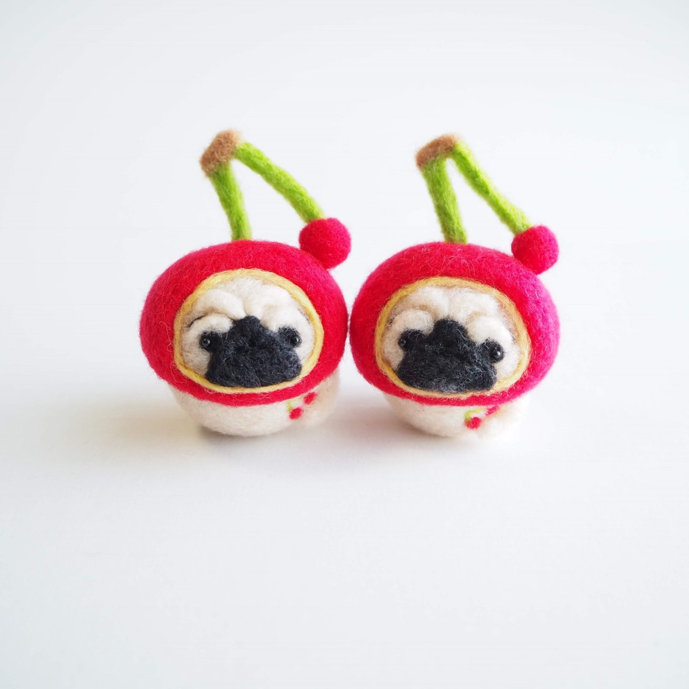 羊毛フェルトパグ戦士 羊毛フェルトパグ戦士 羊毛フェルトパグ戦士 （羊毛フェルト 花