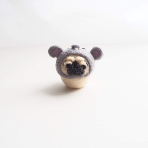 [定做] 2020十二生肖（兒童）Mayu Pug（手機/黑色）Narikiri鼠標新年裝飾套裝羊毛氈 第3張的照片