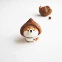 受注製作】なりきり栗のまゆ柴犬(赤柴・黒柴・白柴)-ふわふわイガに包