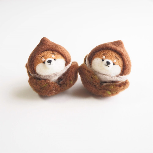 受注製作】なりきり栗のまゆ柴犬(赤柴・黒柴・白柴)-ふわふわ