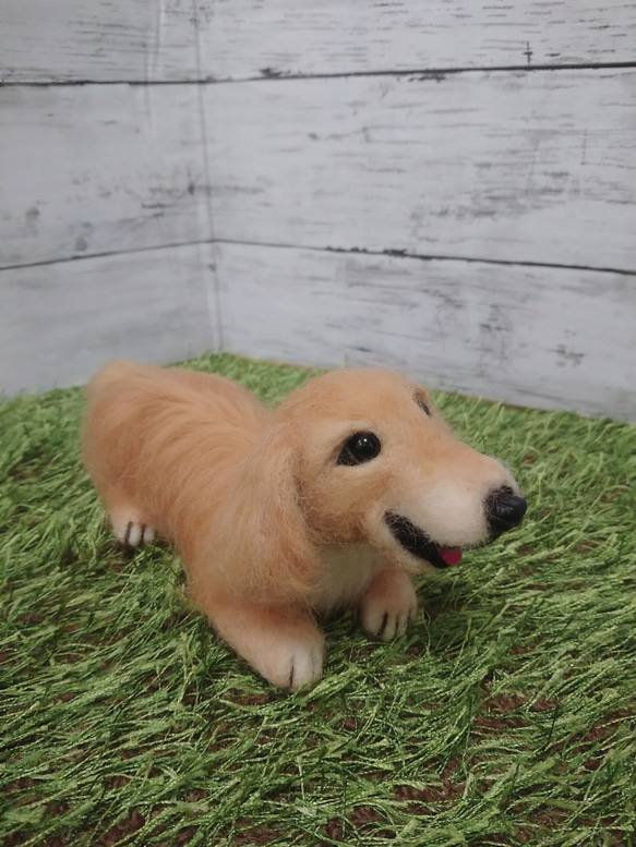 羊毛フェルト 犬 ゴールデンレトリーバー 愛犬 人形 犬 リアル 2枚目の画像