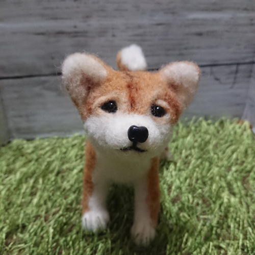 羊毛フェルト 犬 柴犬ちゃん 愛犬 リアル 人形 犬 ペット ぬいぐるみ 