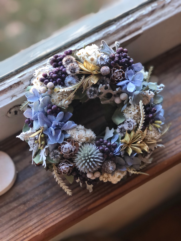 ドライフラワーリース〜ハーブとベリーの爽やかな香り〜フラワーインテリア
