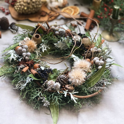 creema限定販売！ 冬森のクリスマスリース♪シャヴィシックな大人