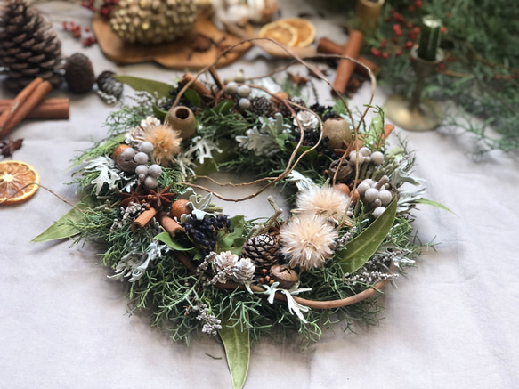 creema限定販売！ 冬森のクリスマスリース♪シャヴィシックな大人