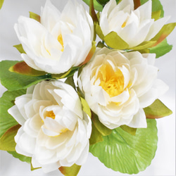 仏花　ミニ　１対（バラ売可）白い蓮の花　※デザイン変更　アーティシャルフラワー　仏壇　供花　お彼岸　お盆 5枚目の画像