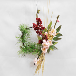 シンプルなお正月リース　松飾り　アーティシャルフラワー　仏壇　供花　お彼岸　お盆 1枚目の画像
