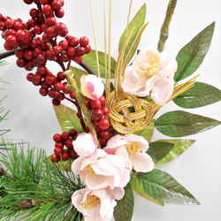 シンプルなお正月リース　松飾り　アーティシャルフラワー　仏壇　供花　お彼岸　お盆 2枚目の画像