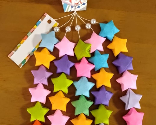 ☆祈りを込めてラッキースター＆鶴☆ 柄③ お見舞い お祝い 応援などに