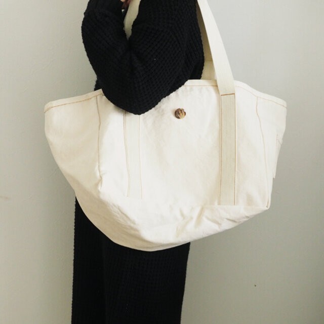 倉敷帆布 トートバッグ（アイボリー）【MA LOVE LA／マ・ロベ・ラ】