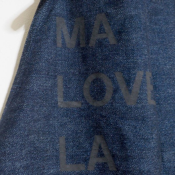 「岡山デニム」と「オイルクロス」を使ったガーデニングエプロン　ロング丈【MA LOVE LA／マ・ロベ・ラ】 5枚目の画像