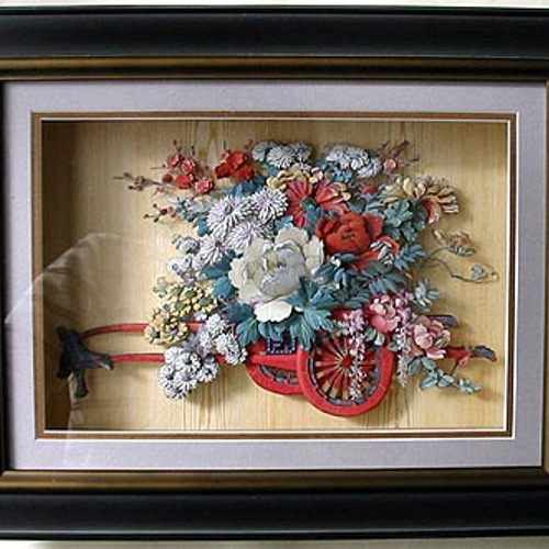 ☆3D立体画☆シャドーボックス☆和風花車 絵画 3D工房Fine Art ☆3D立体画☆シャドーボックス☆和風花車 絵画 3D工房Fine Art
