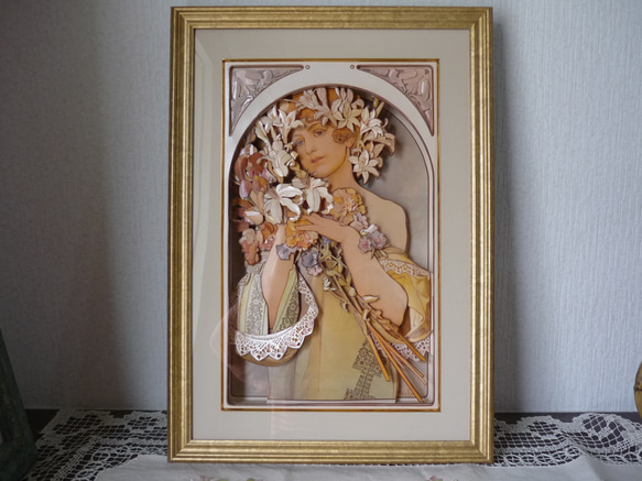 アルフォンスミュシャ3Dシャドーボックス 絵画 3D工房Fine Art