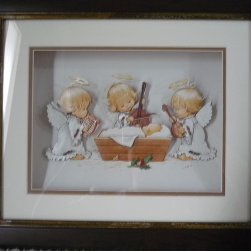 3D立体シャドーボックス天使と赤ちゃん音楽 おもちゃ・人形 3D工房Fine