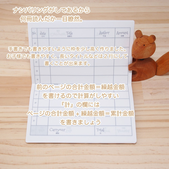 読んで貯める読書通帳　読書通帳　グレードットムーン　読書ノート 6枚目の画像