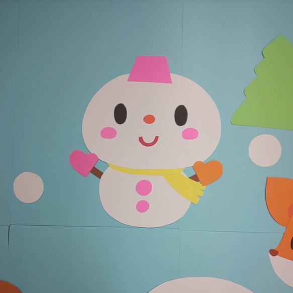雪だるま 作れるかな？ 保育園・幼稚園 壁面飾り 5枚目の画像