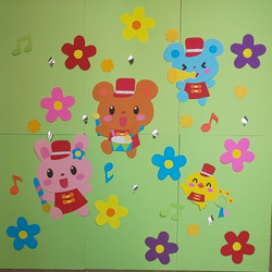 〈ご注文受付中！〉 動物たちの音楽隊 通年使える壁面飾り 保育園・幼稚園・児童館などの壁面飾り 1枚目の画像