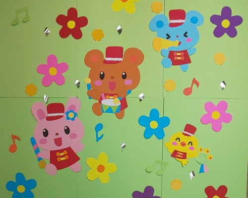 ご注文受付中！〉 動物たちの音楽隊 通年使える壁面飾り 保育園