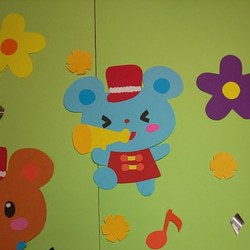 〈ご注文受付中！〉 動物たちの音楽隊 通年使える壁面飾り 保育園・幼稚園・児童館などの壁面飾り 4枚目の画像