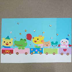 動物列車 冬 壁面飾り 保育園・幼稚園 壁面飾り その他アート わたまり