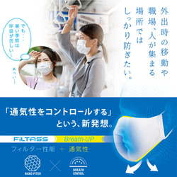 FiLTASS Breath-UP 血色 シルクマスク × ナノファイバー 東工大教授発明 高性能フィルター搭載 マスク 2枚目の画像