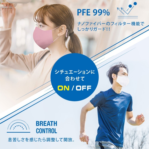 FiLTASS Breath-UP 血色 シルクマスク × ナノファイバー 東工大教授発明 高性能フィルター搭載 マスク 3枚目の画像