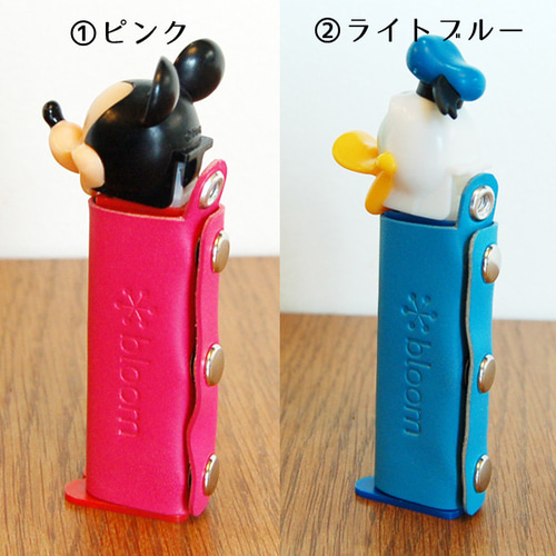 カラフルなレザーPEZ(ペッツ)カバー キーホルダー 革小物bloom
