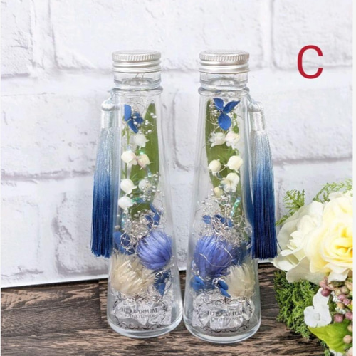 Sale☆ブルーバラとニゲラオリエタスの世界へ    ハーバリウムボトルフラワー Sale☆ブルーバラとニゲラオリエタスの世界へ ハーバリウム