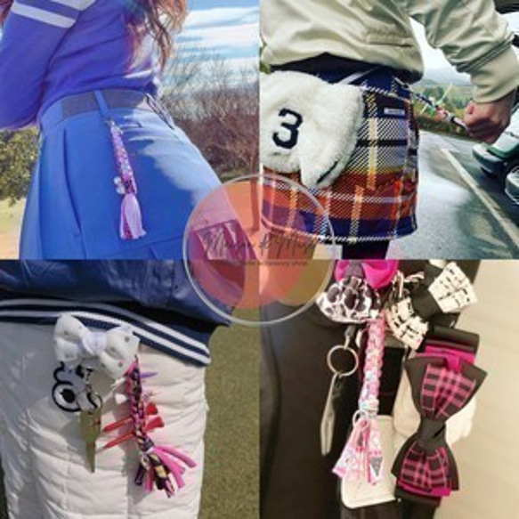 ゴルフティーホルダー スカート パンツ ベルト キャディーバッグ  カートバッグ 3枚目の画像