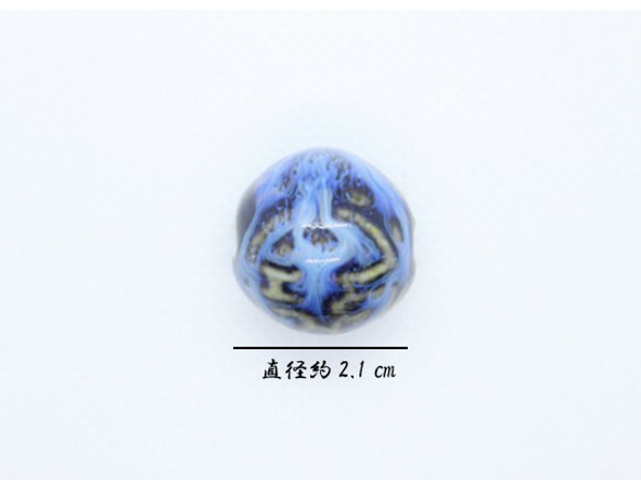 青色陶器玉（PT-016)5個セット　アクセサリーペンダントトップ　和モダンパーツ 3枚目の画像