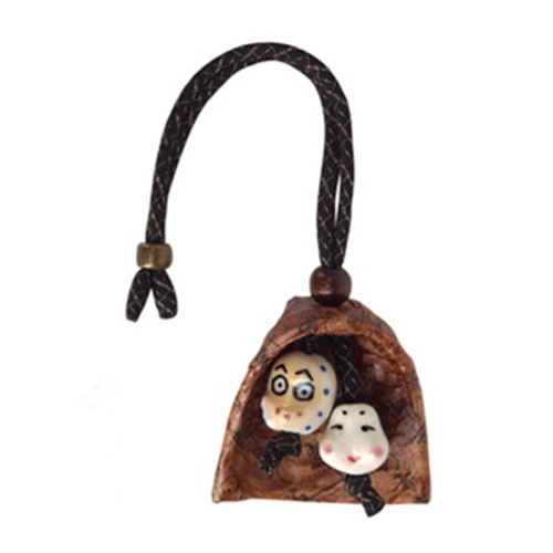 柿渋ちりとりおかめひょっとこストラップ根付け チャーム ST-016