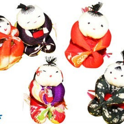 唐子人形　5体セット　CO-006　吊るし飾り　赤ちゃん　手作り 和雑貨　和風　 古布　手芸　ギフト　お正月 2枚目の画像