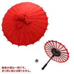 飾り傘　CO-003 赤傘　和柄模様　布飾り傘　傘福　布張り　手作り 和小物　和雑貨　着物　赤　お祝い　プレゼント 4枚目の画像