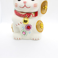 招き猫　co-0010　置物　きらきら　金色　インテリア　和雑貨　ちりめん手づくり 3枚目の画像