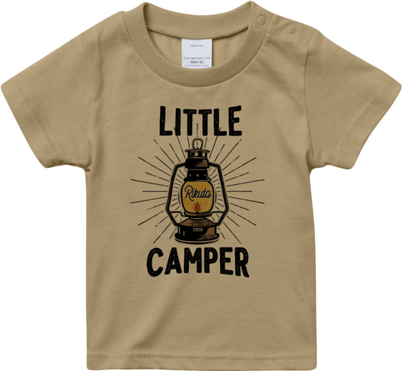 [名入れOK]LITTLE CAMPER Tシャツ ランタン アウトドア お名前 _H020 5枚目の画像