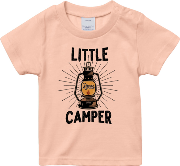 [名入れOK]LITTLE CAMPER Tシャツ ランタン アウトドア お名前 _H020 7枚目の画像