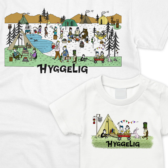 HYGGELIG × ONO5s ファミリーTシャツセット ソトアソビ アウトドア 親子 キャンプ 焚火 釣り H501 3枚目の画像