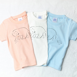 【親子セット】シロクマとハリネズミ HYGGELIG×satonekoto アウトドア キャンプ Tシャツ H302 5枚目の画像