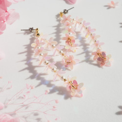 しだれ桜の耳飾り　イヤリング　春の花　Creema限定 6枚目の画像
