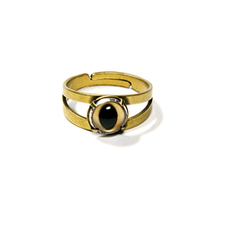 ゴールド・キャッツ・アイ・リング-レトロな金古美指輪 1枚目の画像